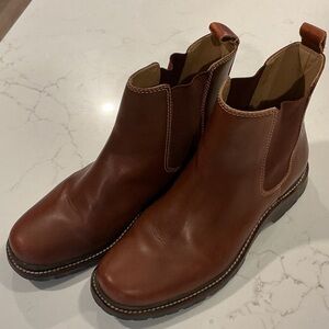 Lands' End Brown Leather Chelsea Ankle Boots